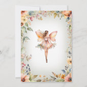 秋フローラ魅力妖精のセージ女の子ベビーシャワー 招待状 (裏面)