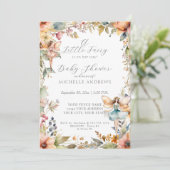 秋フローラ魅惑フェアリーデイジーガールベビーシャワー 招待状 (スタンド正面)