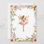 秋フローラ魅惑フェアリーデイジーガールベビーシャワー 招待状 (裏面)