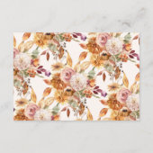 秋フローラ&パンプキンスベビーシャワーおむつラッフル エンクロージャーカード (裏面)