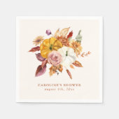 秋フローラ&パンプキンスベビーシャワー スタンダードカクテルナプキン (正面)