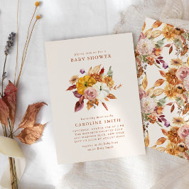 秋フローラ&パンプキンズベビーシャワー招待状 招待状