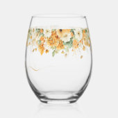 秋フローラ、感謝祭の色、応援 ステムなしワイングラス (左)