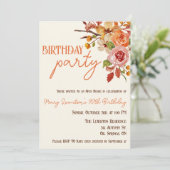 秋フローラ、紅葉、Tigs、誕生日パーティー 招待状 (スタンド正面)