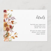 秋フローラRSVP結婚のQRコード詳細背面 エンクロージャーカード (裏面)