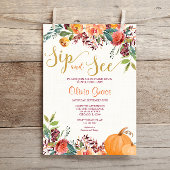 秋フローラsipと参照してください会って赤ちゃんシャワー 招待状