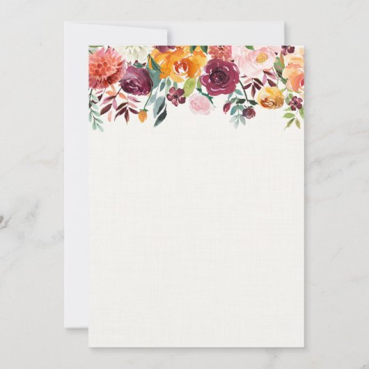 秋フローラsipと参照してください会って赤ちゃんシャワー 招待状 (裏面)