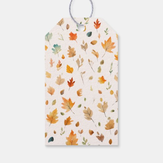 秋ブックをテーマにした | 赤ちゃんシャワーありがとう ギフトタグ (裏面)