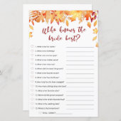 秋ブライダルゲーム – 誰が花嫁を知っ最高のている (正面/裏面)