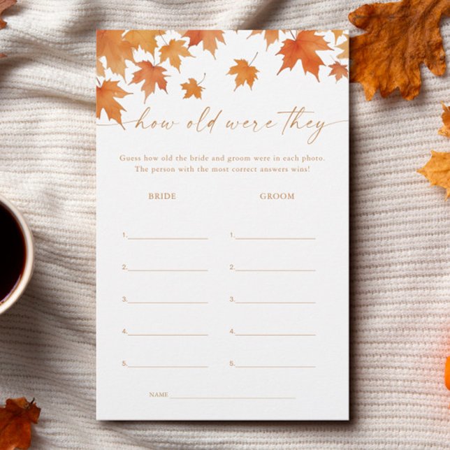 秋ブライダルシャワーは年齢ゲームを推測 (クリエイターアップロード済み)