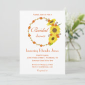 秋ブライダルシャワーひまわりテーマ 招待状 (スタンド正面)