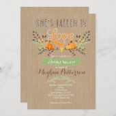 秋ブライダルシャワーへの招待とカボチャ 招待状 (正面/裏面)