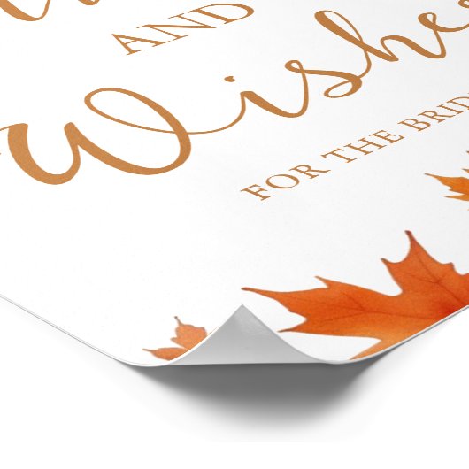 秋ブライダルシャワーアドバイスとウィッシュ ポスター (角)