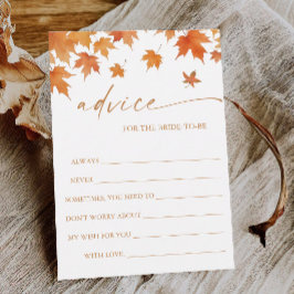 秋ブライダルシャワーアドバイスカード 招待状