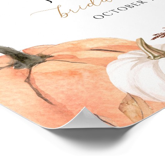 秋ブライダルシャワーウェルカムサイン、秋のシャワー ポスター (角)