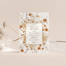 秋ブライダルシャワーオレンジフローラ招待状