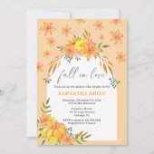 秋ブライダルシャワーカボチャとフラワーアーチ 招待状 (正面)