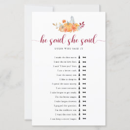 秋ブライダルシャワーカボチャ彼は彼女はゲームを言った