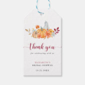 秋ブライダルシャワーカボチャScript Thank You ギフトタグ (正面)