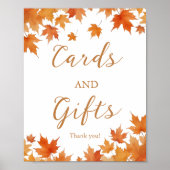 秋ブライダルシャワーカードとギフト ポスター (正面)