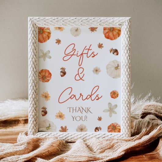 秋ブライダルシャワーギフト&カードサイン ポスター