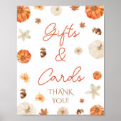 秋ブライダルシャワーギフト&カードサイン ポスター (正面)