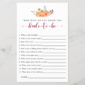 秋ブライダルシャワーゲームよくご存知の花嫁 チラシ (正面)