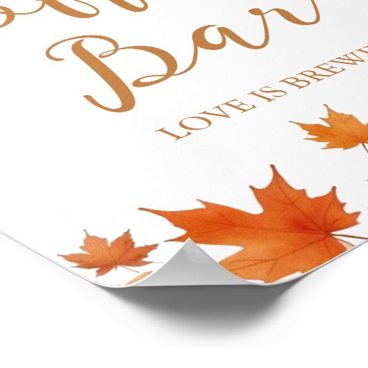 秋ブライダルシャワーコーヒーバー ポスター (角)