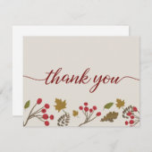 秋ブライダルシャワーサンキューオータムリーフ (正面/裏面)