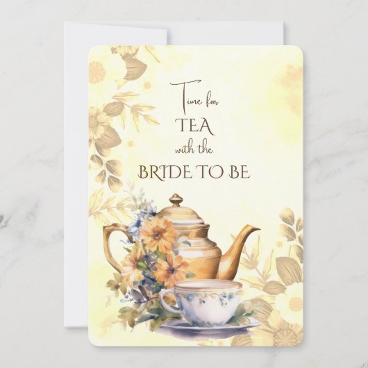 秋ブライダルシャワーティーパーティの招待状 案内状 (正面)