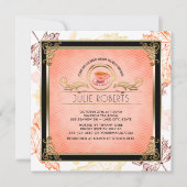 秋ブライダルシャワーティーパーティー紅葉 招待状 (正面)