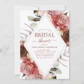 秋ブライダルシャワーテラコッタフローラユーカリ 招待状 (正面)