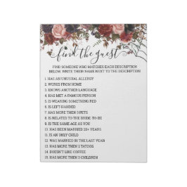 秋ブライダルシャワーハロウィーンゲームフローラ ノートパッド