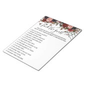 秋ブライダルシャワーハロウィーンゲームフローラ ノートパッド (アングル)