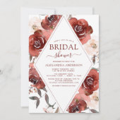 秋ブライダルシャワーバーントオレンジフローラ 招待状 (正面)