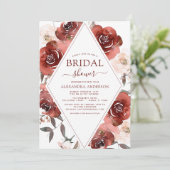 秋ブライダルシャワーバーントオレンジフローラ 招待状 (スタンド正面)