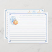 秋ブライダルシャワーパンプキンアドバイス花嫁カード 招待状 (正面/裏面)