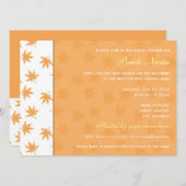 秋ブライダルシャワーパーティの招待状、紅葉。 招待状 (正面/裏面)