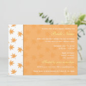 秋ブライダルシャワーパーティの招待状、紅葉。 招待状 (スタンド正面)