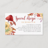 秋ブライダルシャワーフローラキノコレシピ要求 エンクロージャーカード (正面)