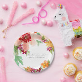 秋ブライダルシャワーモダン水彩秋フローラ ペーパープレート (パーティー)