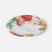 秋ブライダルシャワーモダン水彩秋フローラ ペーパープレート (アングル)