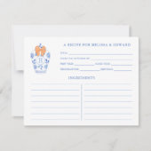 秋ブライダルシャワーモノグラムレシピカード 招待状 (正面)