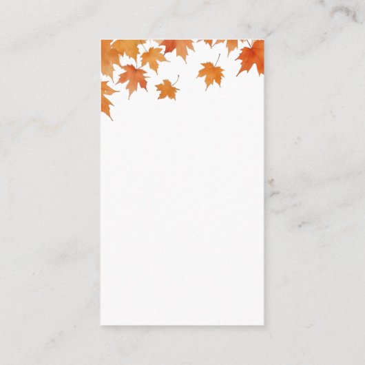 秋ブライダルシャワーレシピ要求 エンクロージャーカード (裏面)