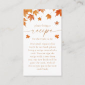 秋ブライダルシャワーレシピ要求 エンクロージャーカード (正面)