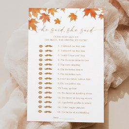 秋ブライダルシャワー彼は彼女はゲームを言った