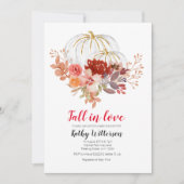 秋ブライダルシャワー招待バーガンディ 招待状 (正面)