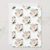 秋ブライダルシャワー招待赤面ピンクと金ゴールド 招待状 (裏面)