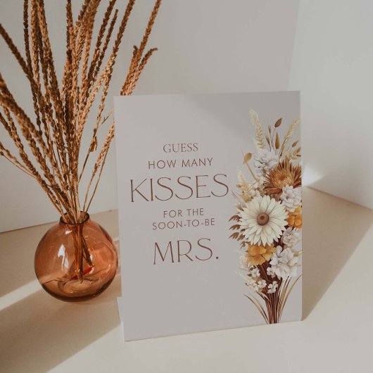 秋ブライダルシャワー数の推測キス 台座サイン