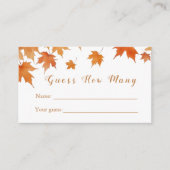 秋ブライダルシャワー数の推測 エンクロージャーカード (正面)